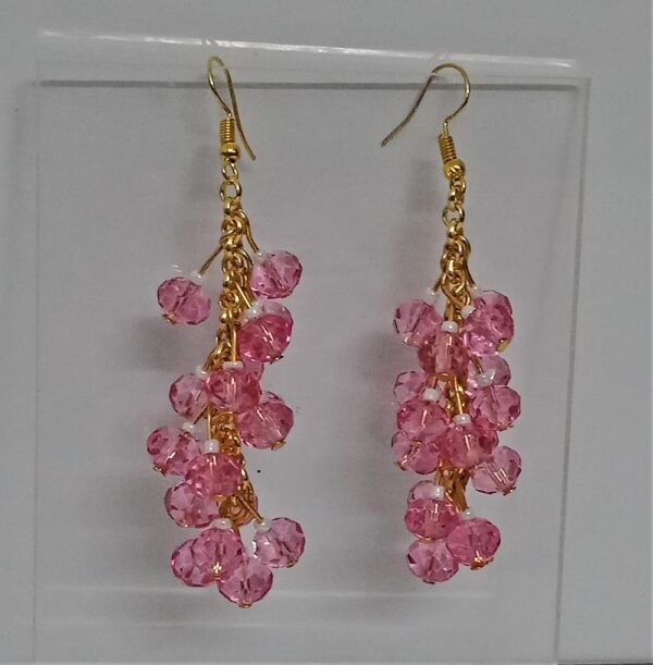 Crystal Earrings Pink