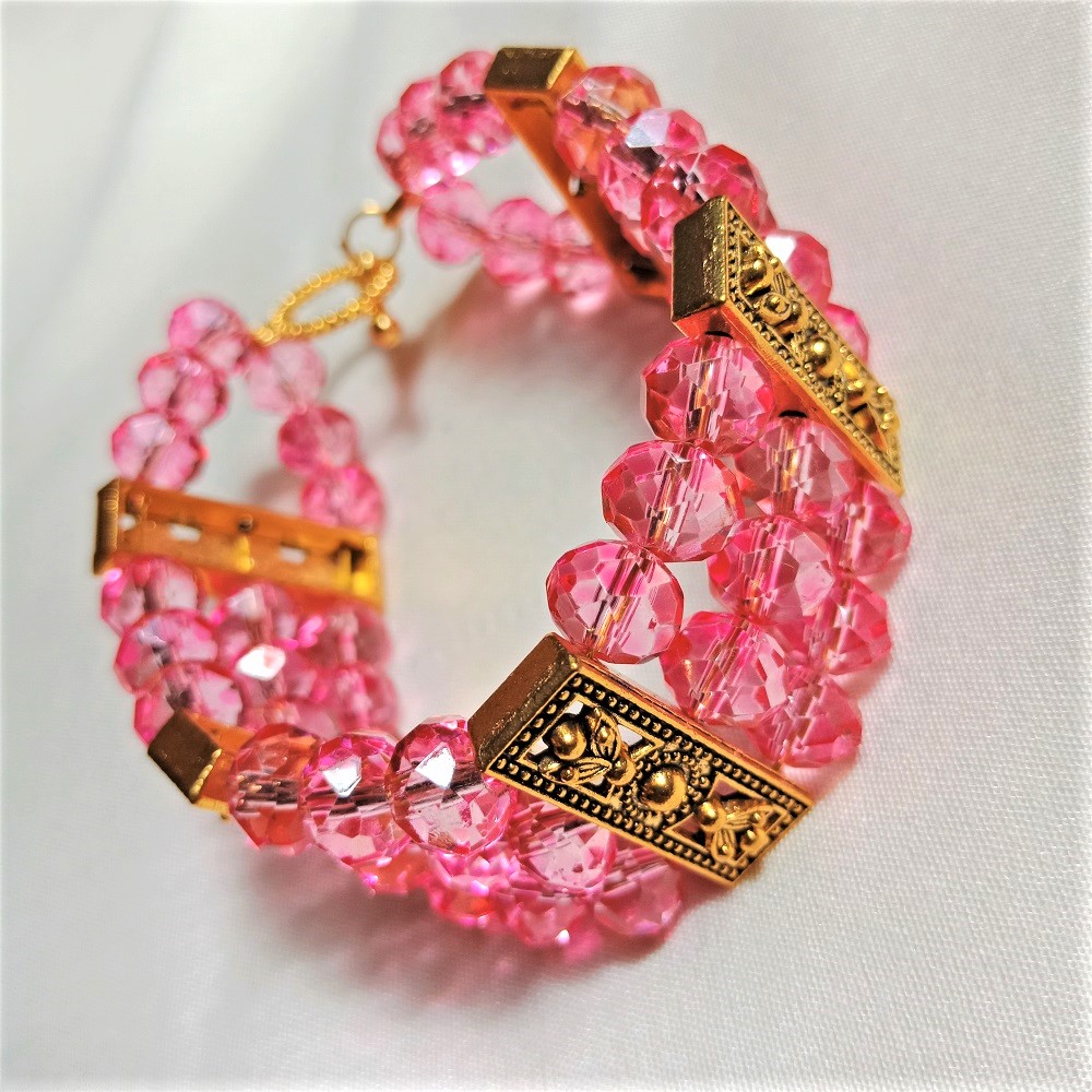 Fundraiser Dark Pink Bracelet  Pink bracelet Beaded bracelets  Bracelets